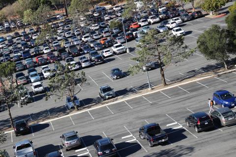 A view of a parking lot