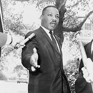 An image of Martin Luther King, Jr. speaking.