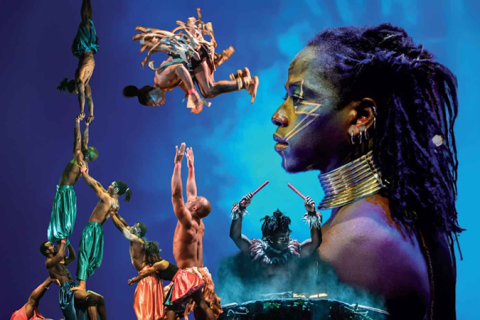 A photo collage of the company of Cirque Kalabanté.