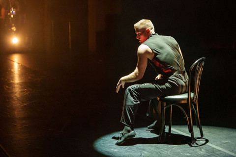 Adam Houston performing in Ray Leeper's "Red and Black" (photo by Todd Rosenberg).
