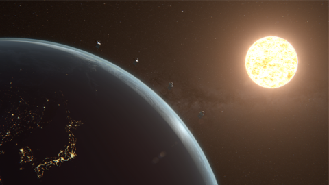 A Punch Mission still showing the sun and solar wind.&nbsp;