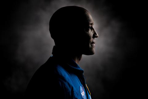 The profile of Cal Poly alumnus and NASA astronaut Victor Glover’s face.