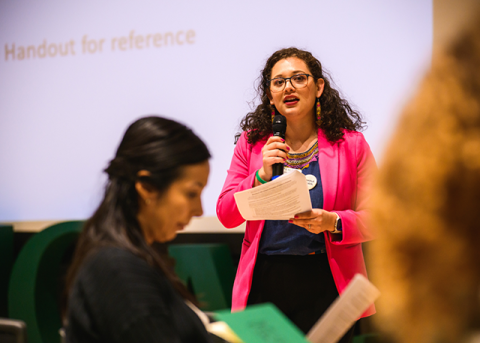 Diana Ortiz Giron, CIX director of programming and education, facilitating a workshop.