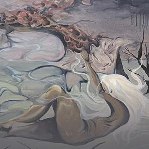 Part of the cover of Intertidal Vol. 4, featuring a piece of artwork (a woman lying on the ground).