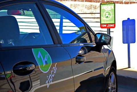 A parked Zipcar.
