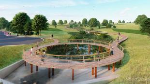 Digital rendering of a walkway at the Santa Clara River
