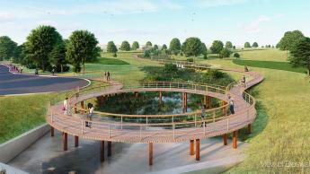 Digital rendering of a walkway at the Santa Clara River