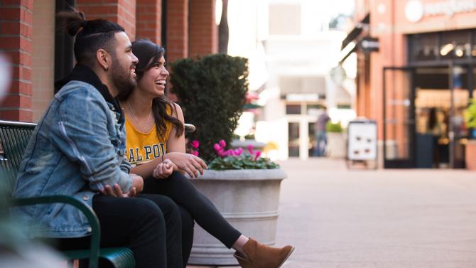 Cal Poly students in downtown SLO