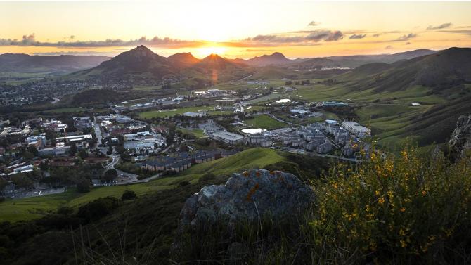 Sunset overlooking campus