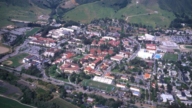 An aerial view of Cal Poly circa 2000